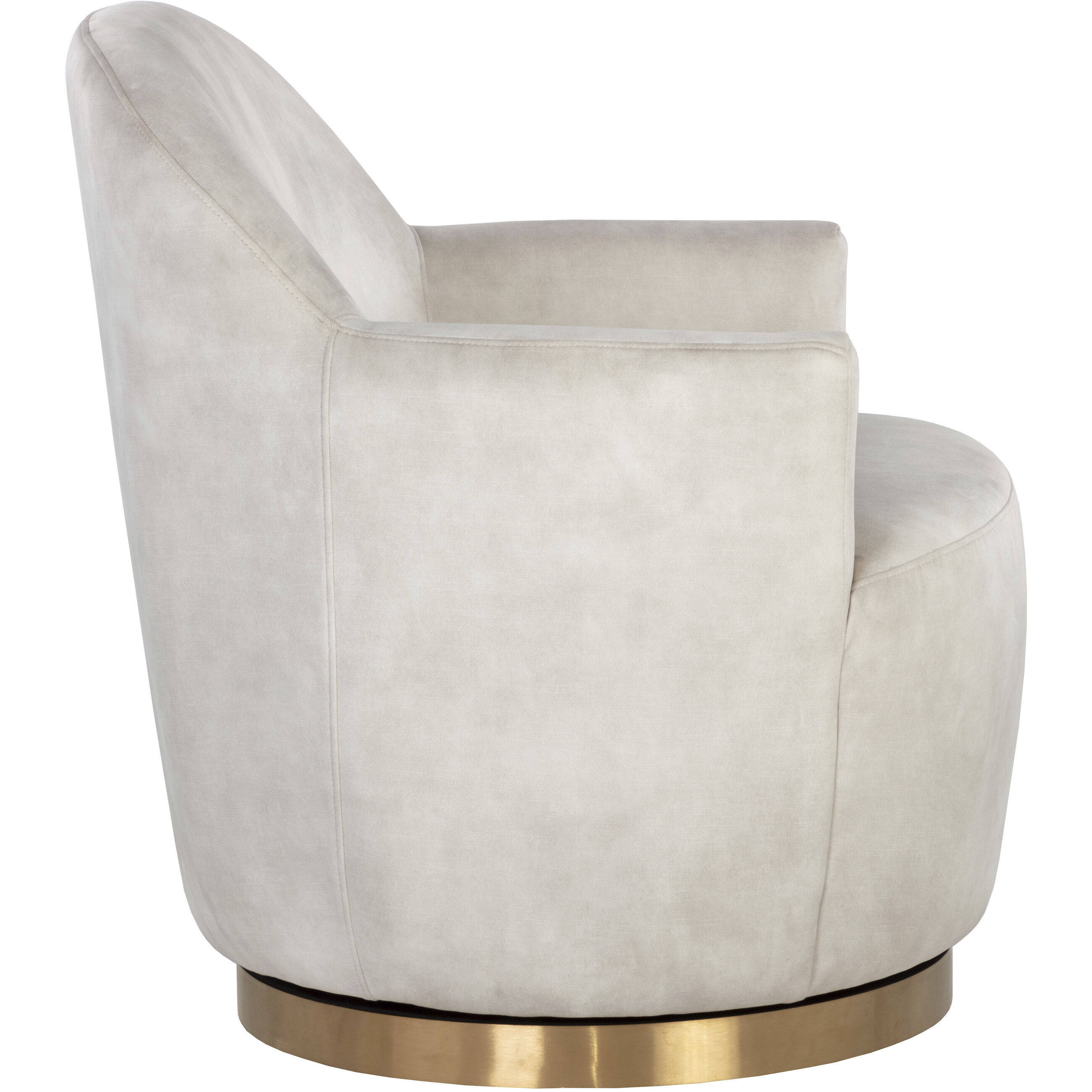 Casey Nono Cream Swivel Lounge Chair, Swivel